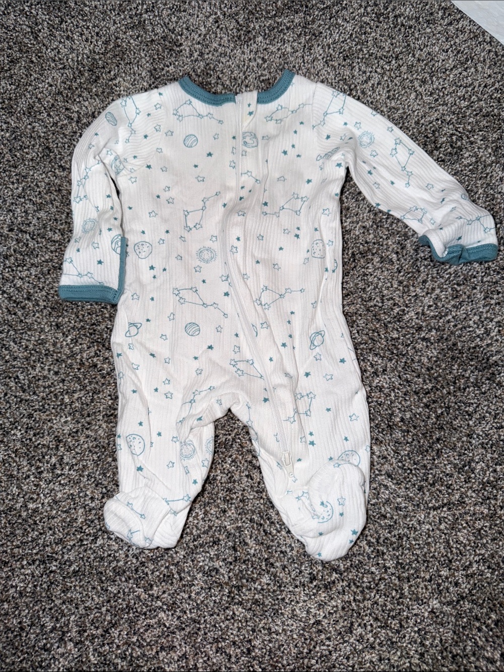 wonder nation White Footed One-Piece with Teal Space Print